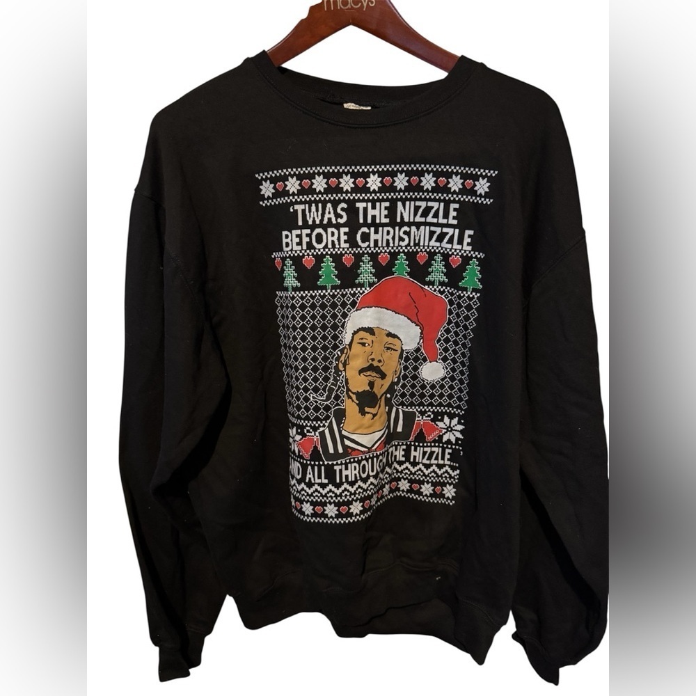 Snoop Dog Gangsta Santa Holiday Crewneck Sweater XL
